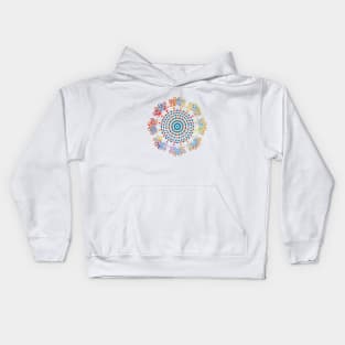 Spring Dots Mandala Pattern, Modern Mandala, Colourful Mandala, Fresh Mandala Design Kids Hoodie